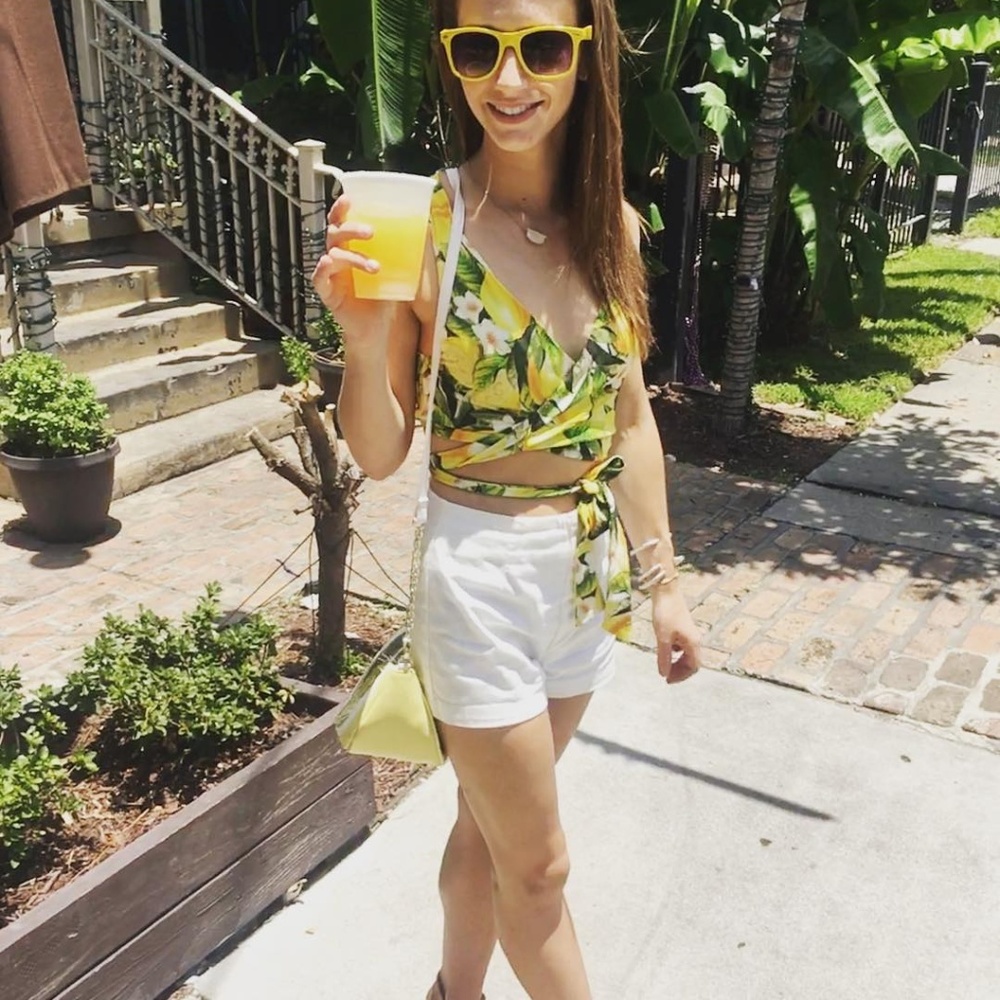 SHOW ME YOUR MUMU CONGA WRAP TOP CITRUS STRETCH